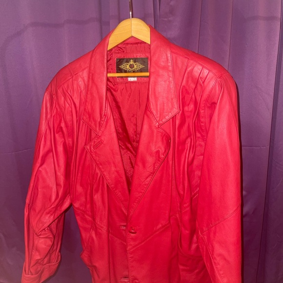 Red Avanti Leather Jacket - Picture 2 of 10